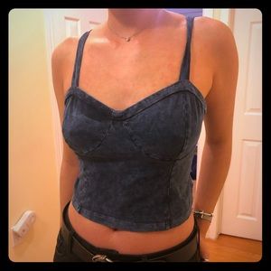 Fake denim tank top